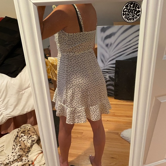 White + black wrap sundress - Picture 2 of 3